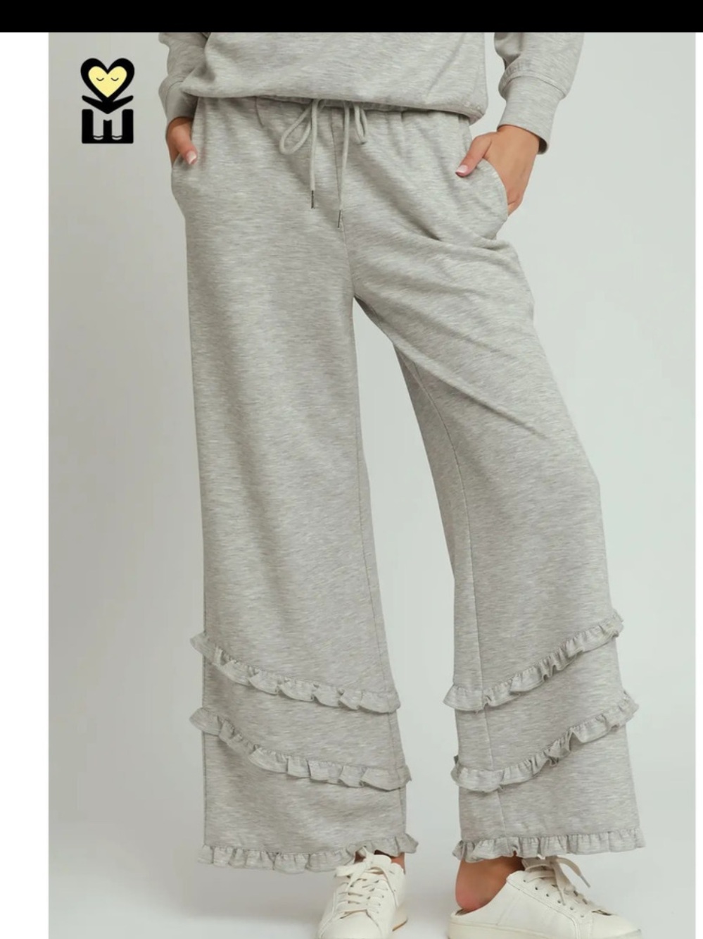 H1034-TP HG Umgee MOHMe Ruffle Drawstring Bottom & Quarter Zip Top Various Sizes - Picture 12 of 12